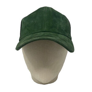 Vianel New York Hat Cap Green Size 58 Snap Back Suede Made In Italy Darted